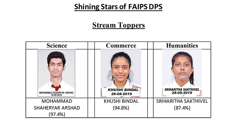 FAIPS (DPS) Maintains Supremacy in CBSE Class 12 Results