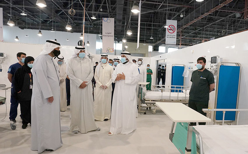 HH Kuwait Prime Minister  inspected field hospitals in Al Ardiya area