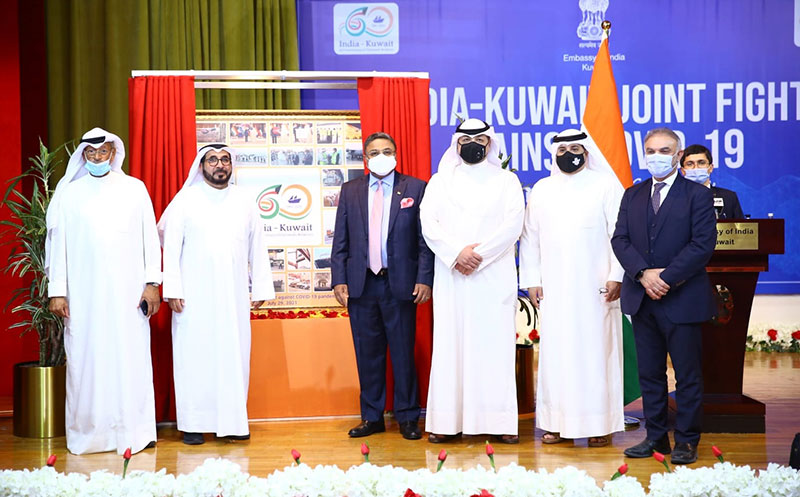 Indian Embassy unveiled  Memorial Plaque on India-Kuwait Joint Fight Against COVID-19