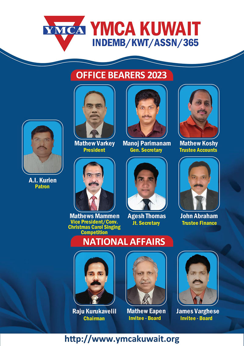 YMCA Kuwait elected new office bearers for the year 2023-24.