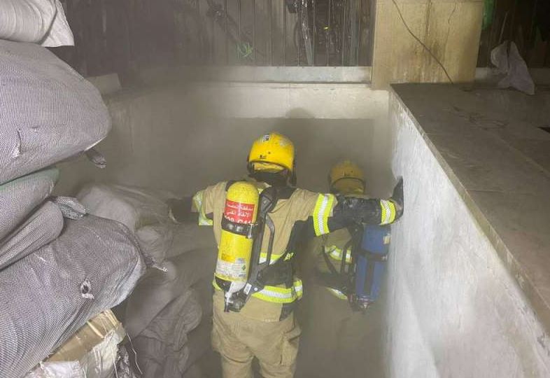 Fire fighting team controlled basement fire in Sharq