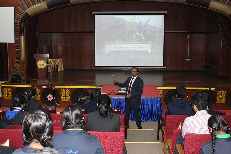 Bhavans Smart Indian School Conducted a Two-Hour Motivational Talk for the Students of Grade 10