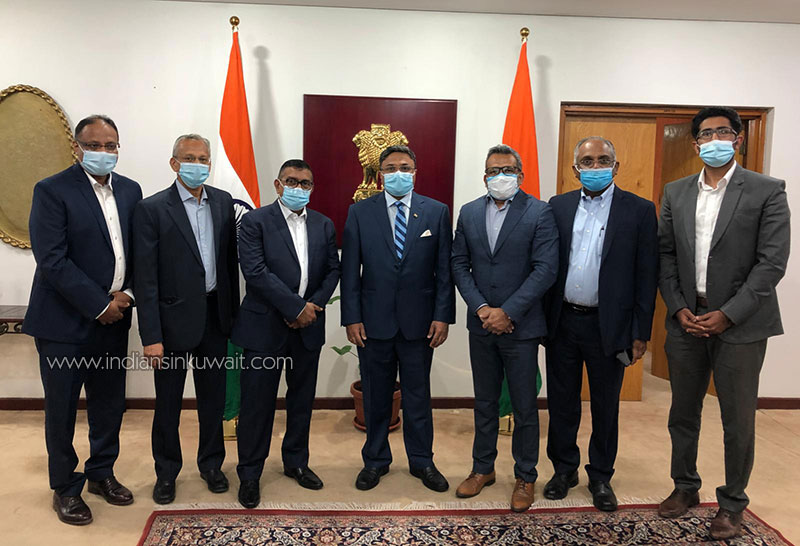 Kuwait Engineers Forum Officials meet HE the Indian Ambassador Sri Sibi George