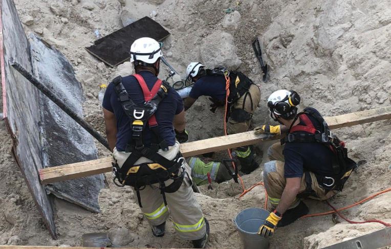 Sand collapse at Airport construction site; Search is on for 3 missing workers