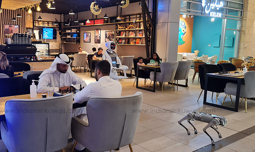 Checkmate Robot chess cafe in Kuwait