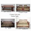 7 Seater used sofa set with centre table for sale